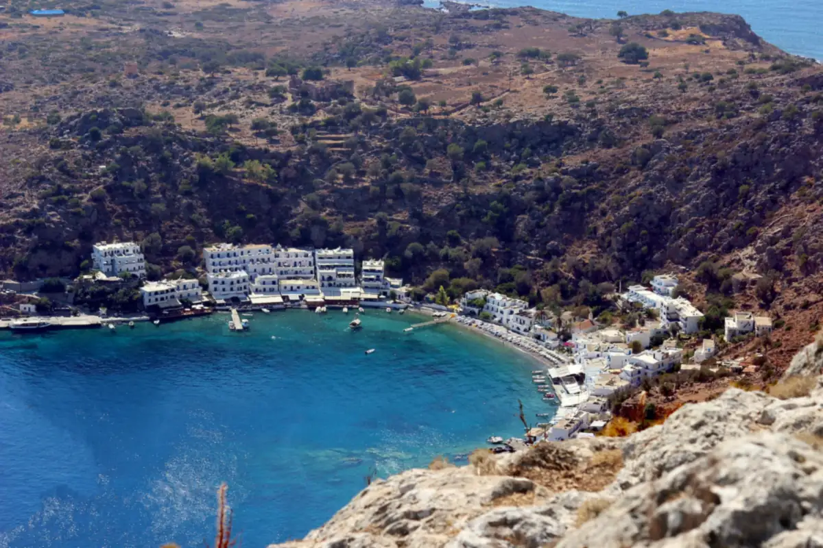 The village of Loutro on the south coast of Crete, reached only by boat or on foot.
