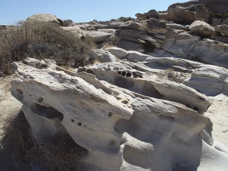 Granite boulders worn smooth by the sea at Kolymbithres, Paros.