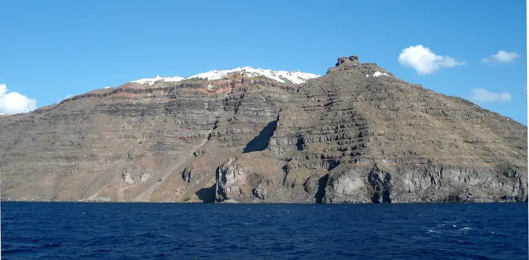 The rock of Skaros below Imerovigli, on the caldera rim of Santorini.